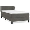 Cama Individual | Cama Para Adultos | Cama Box Spring Con Colchón Terciopelo Gris Oscuro 100x200 Cm Cfw175115