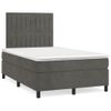 Cama Matrimonial | Cama Para Adultos | Cama Box Spring Con Colchón Terciopelo Gris Oscuro 120x190 Cm Cfw899267