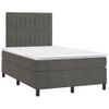 Cama Matrimonial | Cama Para Adultos | Cama Box Spring Con Colchón Terciopelo Gris Oscuro 120x190 Cm Cfw899267