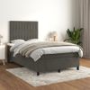 Cama Matrimonial | Cama Para Adultos | Cama Box Spring Con Colchón Terciopelo Gris Oscuro 120x190 Cm Cfw899267