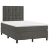 Cama Matrimonial | Cama Para Adultos | Cama Box Spring Con Colchón Terciopelo Gris Oscuro 120x190 Cm Cfw743213