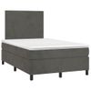 Cama Matrimonial | Cama Para Adultos | Cama Box Spring Con Colchón Terciopelo Gris Oscuro 120x190 Cm Cfw131492