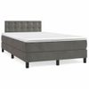 Cama Matrimonial | Cama Para Adultos | Cama Box Spring Con Colchón Terciopelo Gris Oscuro 120x190 Cm Cfw324727