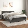 Cama Doble | Cama Box Spring | Cama Para Adultos Con Colchón Terciopelo Gris Oscuro 140x190 Cm Cfw943900