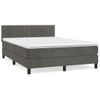 Cama Doble | Cama Box Spring | Cama Para Adultos Con Colchón Terciopelo Gris Oscuro 140x190 Cm Cfw318543