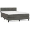 Cama Doble | Cama Box Spring | Cama Para Adultos Con Colchón Terciopelo Gris Oscuro 140x190 Cm Cfw659787