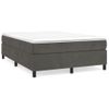 Cama Doble | Cama Box Spring | Cama Para Adultos Con Colchón Terciopelo Gris Oscuro 140x200 Cm Cfw588648