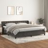 Cama Doble | Cama Box Spring | Cama Para Adultos Con Colchón Terciopelo Gris Oscuro 200x200 Cm Cfw707413