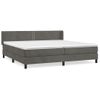 Cama Doble | Cama Box Spring | Cama Para Adultos Con Colchón Terciopelo Gris Oscuro 200x200 Cm Cfw807856