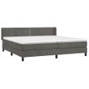 Cama Doble | Cama Box Spring | Cama Para Adultos Con Colchón Terciopelo Gris Oscuro 200x200 Cm Cfw807856