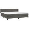 Cama Doble | Cama Box Spring | Cama Para Adultos Con Colchón Terciopelo Gris Oscuro 200x200 Cm Cfw806164