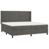 Cama Doble | Cama Box Spring | Cama Para Adultos Con Colchón Terciopelo Gris Oscuro 200x200 Cm Cfw668545