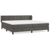 Cama Doble | Cama Box Spring | Cama Para Adultos Con Colchón Terciopelo Gris Oscuro 200x200 Cm Cfw190512