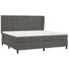 Cama Doble | Cama Box Spring | Cama Para Adultos Con Colchón Terciopelo Gris Oscuro 200x200 Cm Cfw619370