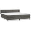 Cama Doble | Cama Box Spring | Cama Para Adultos Con Colchón Terciopelo Gris Oscuro 200x200 Cm Cfw825639