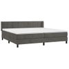 Cama Doble | Cama Box Spring | Cama Para Adultos Con Colchón Terciopelo Gris Oscuro 200x200 Cm Cfw825639