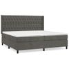 Cama Doble | Cama Box Spring | Cama Para Adultos Con Colchón Terciopelo Gris Oscuro 200x200 Cm Cfw968557