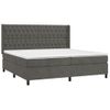 Cama Doble | Cama Box Spring | Cama Para Adultos Con Colchón Terciopelo Gris Oscuro 200x200 Cm Cfw968557