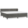 Cama Doble | Cama Box Spring | Cama Para Adultos Con Colchón Terciopelo Gris Oscuro 200x200 Cm Cfw559285