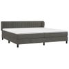 Cama Doble | Cama Box Spring | Cama Para Adultos Con Colchón Terciopelo Gris Oscuro 200x200 Cm Cfw312949