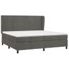 Cama Doble | Cama Box Spring | Cama Para Adultos Con Colchón Terciopelo Gris Oscuro 200x200 Cm Cfw881209