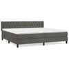 Cama Doble | Cama Box Spring | Cama Para Adultos Con Colchón Terciopelo Gris Oscuro 200x200 Cm Cfw171747