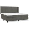 Cama Doble | Cama Box Spring | Cama Para Adultos Con Colchón Terciopelo Gris Oscuro 200x200 Cm Cfw196659