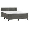 Cama Doble | Cama Box Spring | Cama Para Adultos Con Colchón Terciopelo Gris Oscuro 200x200 Cm Cfw196659