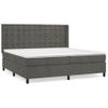 Cama Doble | Cama Box Spring | Cama Para Adultos Con Colchón Terciopelo Gris Oscuro 200x200 Cm Cfw474703