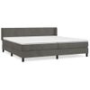 Cama Doble | Cama Box Spring | Cama Para Adultos Con Colchón Terciopelo Gris Oscuro 200x200 Cm Cfw684189