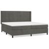 Cama Doble | Cama Box Spring | Cama Para Adultos Con Colchón Terciopelo Gris Oscuro 200x200 Cm Cfw733279