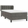 Cama Individual | Cama Box Spring | Cama Para Adultos Con Colchón Terciopelo Gris Oscuro 80x200 Cm Cfw528409