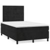 Cama Matrimonial | Cama Para Adultos | Cama Box Spring Con Colchón Terciopelo Negro 120x190 Cm Cfw117982