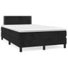 Cama Matrimonial | Cama Para Adultos | Cama Box Spring Con Colchón Terciopelo Negro 120x190 Cm Cfw599481