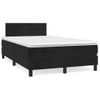 Cama Matrimonial | Cama Para Adultos | Cama Box Spring Con Colchón Terciopelo Negro 120x190 Cm Cfw801216