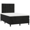 Cama Matrimonial | Cama Para Adultos | Cama Box Spring Con Colchón Terciopelo Negro 120x190 Cm Cfw605430