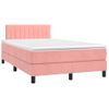 Cama Matrimonial | Cama Para Adultos | Cama Box Spring Con Colchón Terciopelo Rosa 120x190 Cm Cfw611011