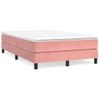 Cama Matrimonial | Cama Para Adultos | Cama Box Spring Con Colchón Terciopelo Rosa 120x190 Cm Cfw164787