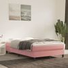 Cama Matrimonial | Cama Para Adultos | Cama Box Spring Con Colchón Terciopelo Rosa 120x190 Cm Cfw164787