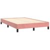 Cama Matrimonial | Cama Para Adultos | Cama Box Spring Con Colchón Terciopelo Rosa 120x190 Cm Cfw164787