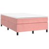 Cama Matrimonial | Cama Para Adultos | Cama Box Spring Con Colchón Terciopelo Rosa 120x200 Cm Cfw363199