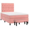 Cama Matrimonial | Cama Para Adultos | Cama Box Spring Con Colchón Terciopelo Rosa 120x200 Cm Cfw640203