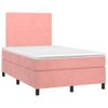 Cama Matrimonial | Cama Para Adultos | Cama Box Spring Con Colchón Terciopelo Rosa 120x200 Cm Cfw574125