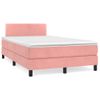 Cama Doble | Cama Box Spring | Cama Para Adultos Con Colchón Terciopelo Rosa 120x200 Cm Cfw896672