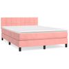 Cama Matrimonial | Cama Para Adultos | Cama Box Spring Con Colchón Terciopelo Rosa 140x200 Cm Cfw410708