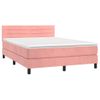 Cama Doble | Cama Box Spring | Cama Para Adultos Con Colchón Terciopelo Rosa 140x200 Cm Cfw369368