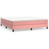 Cama Doble | Cama Box Spring | Cama Para Adultos Con Colchón Terciopelo Rosa 160x200 Cm Cfw668607