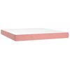 Cama Doble | Cama Box Spring | Cama Para Adultos Con Colchón Terciopelo Rosa 160x200 Cm Cfw339700