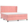 Cama Matrimonial | Cama Para Adultos | Cama Box Spring Con Colchón Terciopelo Rosa 180x200 Cm Cfw897912