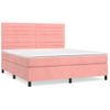 Cama Doble | Cama Box Spring | Cama Para Adultos Con Colchón Terciopelo Rosa 180x200 Cm Cfw261205